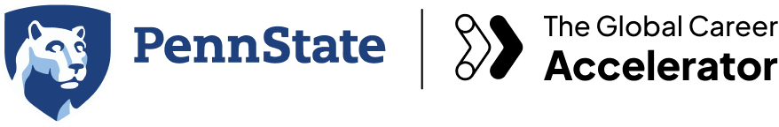 Penn State and The Global Career Accelerator logos