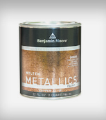 A can of benjamin moore metallic paint in copper.