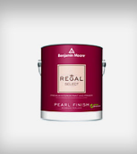 A can of benjamin moore regal select pearl finish paint.
