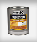 A can of inslx cabinet coat on a white background.