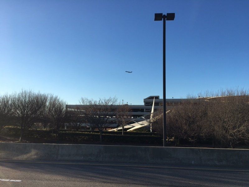 View of plane taking off