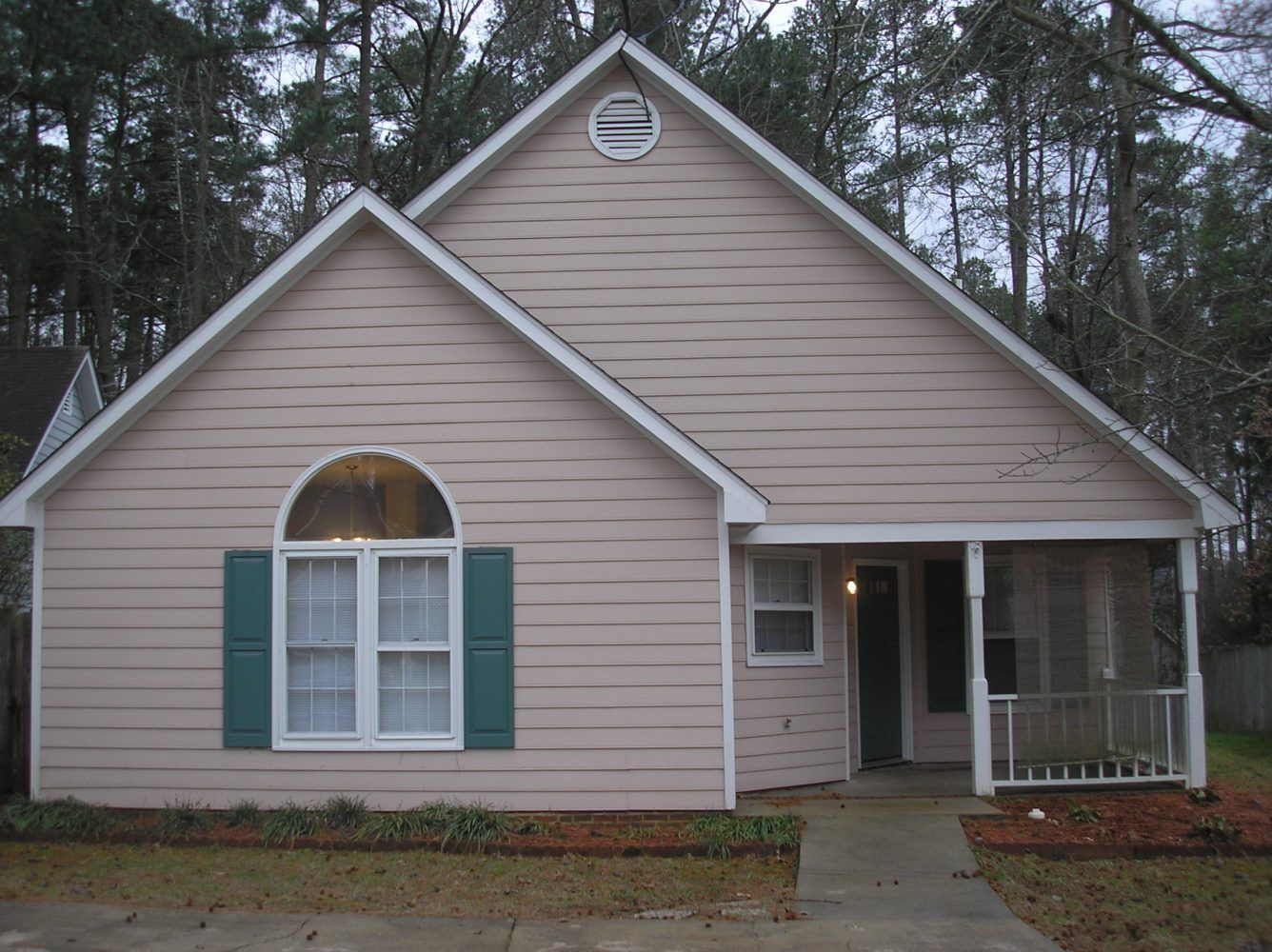 light pink and teal home
