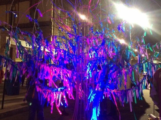 Festive Bright Lights on New Years Eve in Raleigh