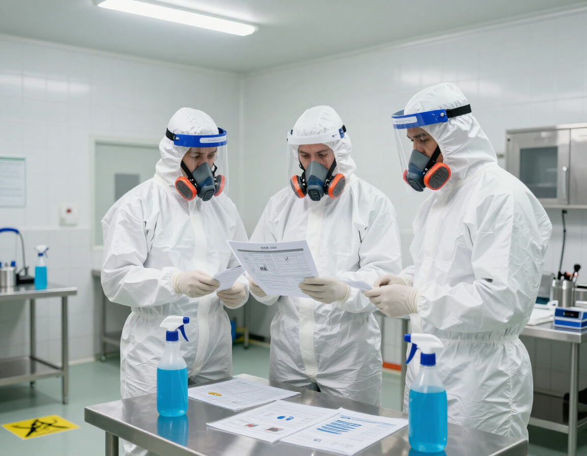 Equipo técnico revisando un servicio profesional de fumigación
