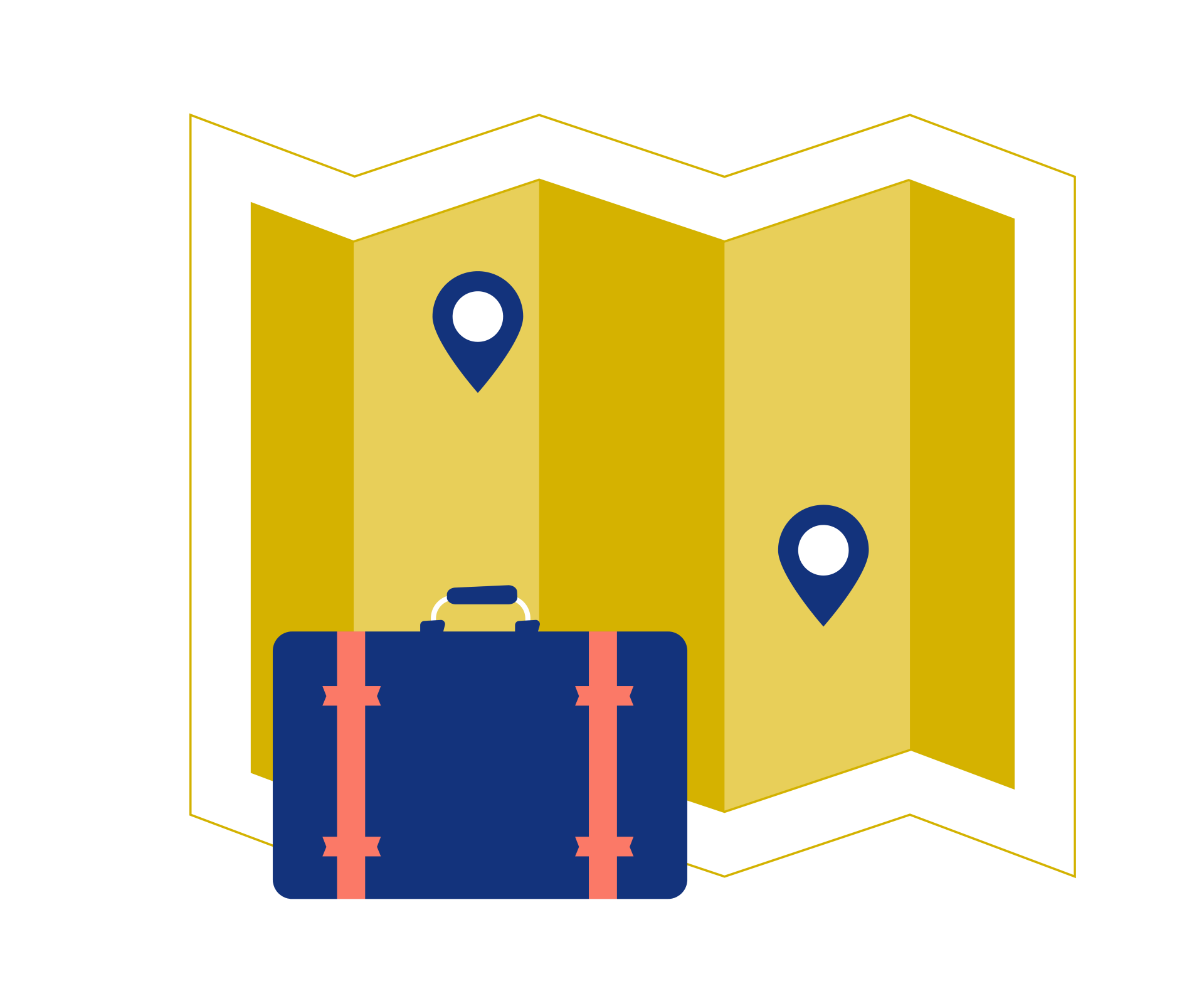 travel map and suitcase