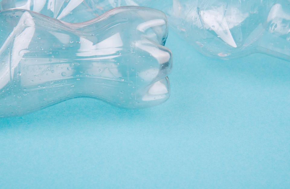empty plastic bottles on floor