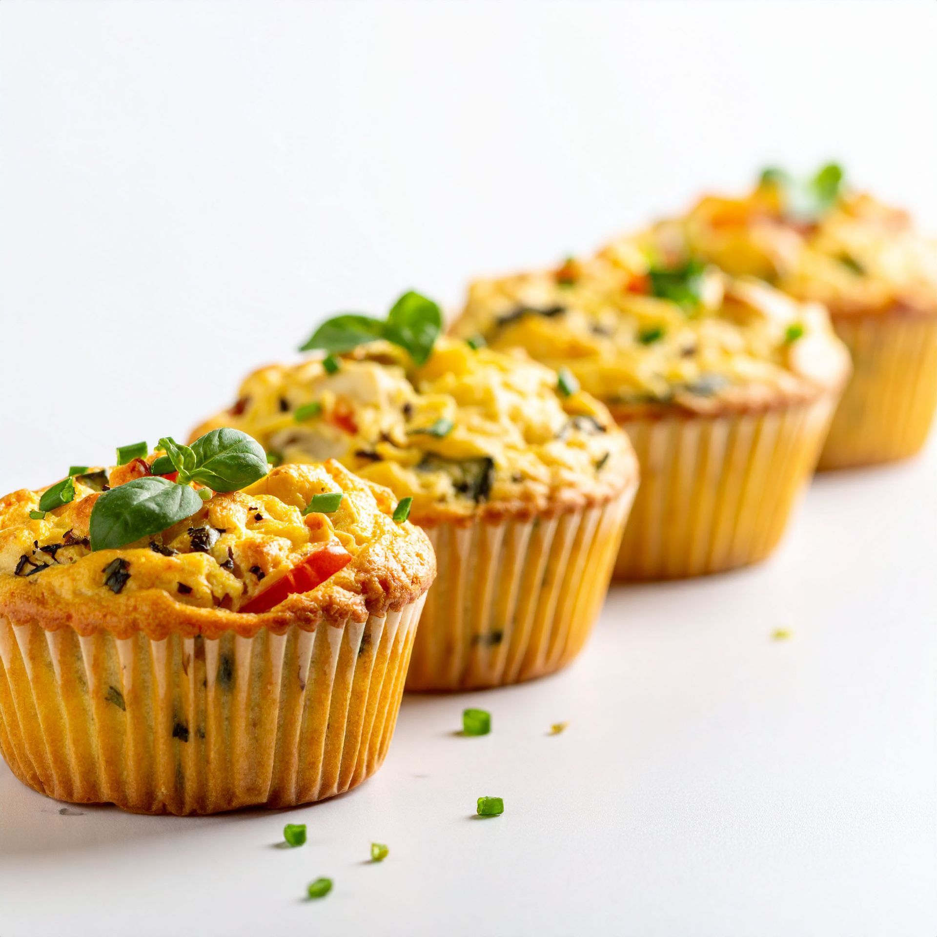 Chorizo and Roasted Capsicum Savoury Muffin with Mixed Green Salad