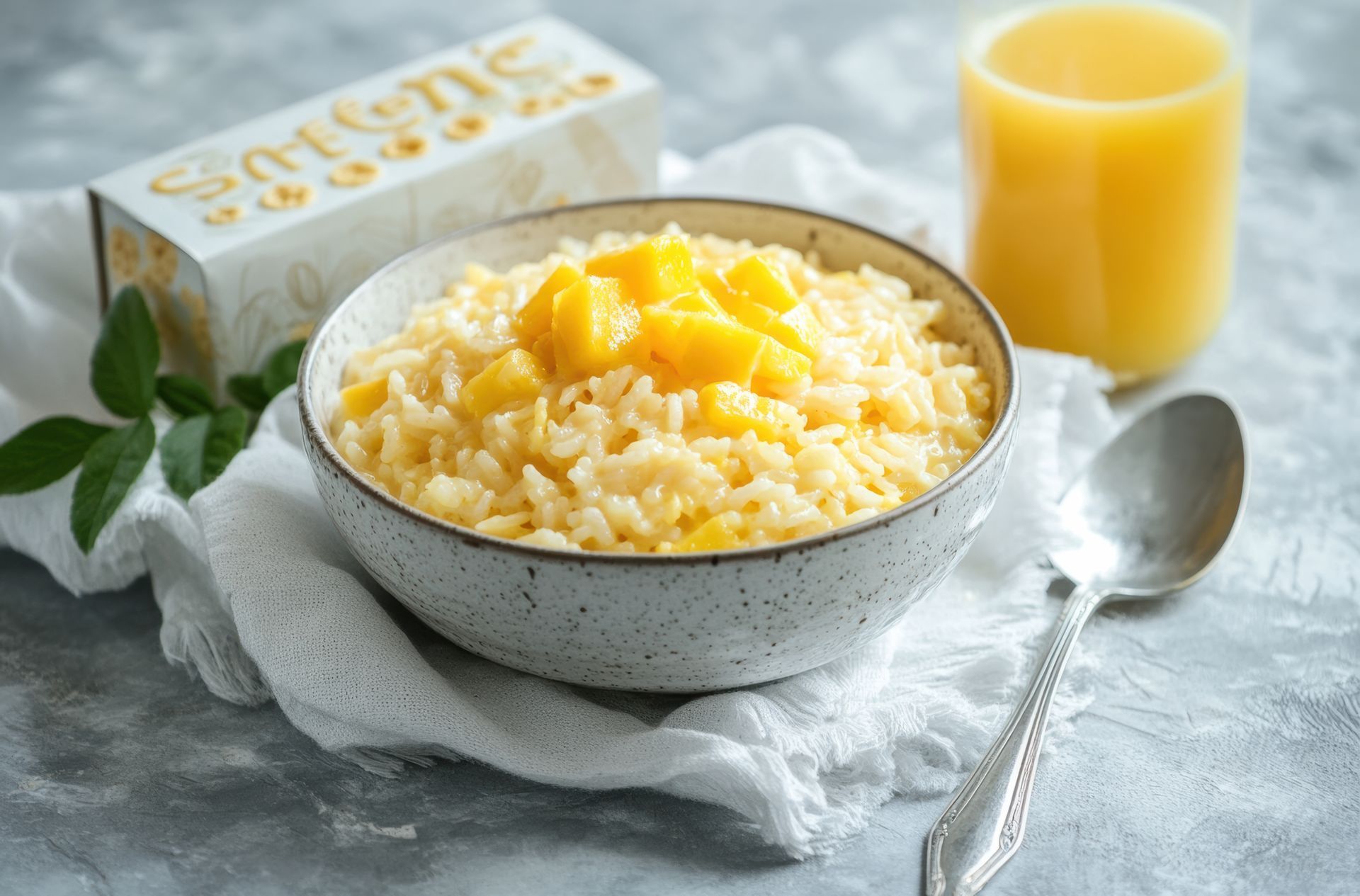 Mango and Rice Pudding 