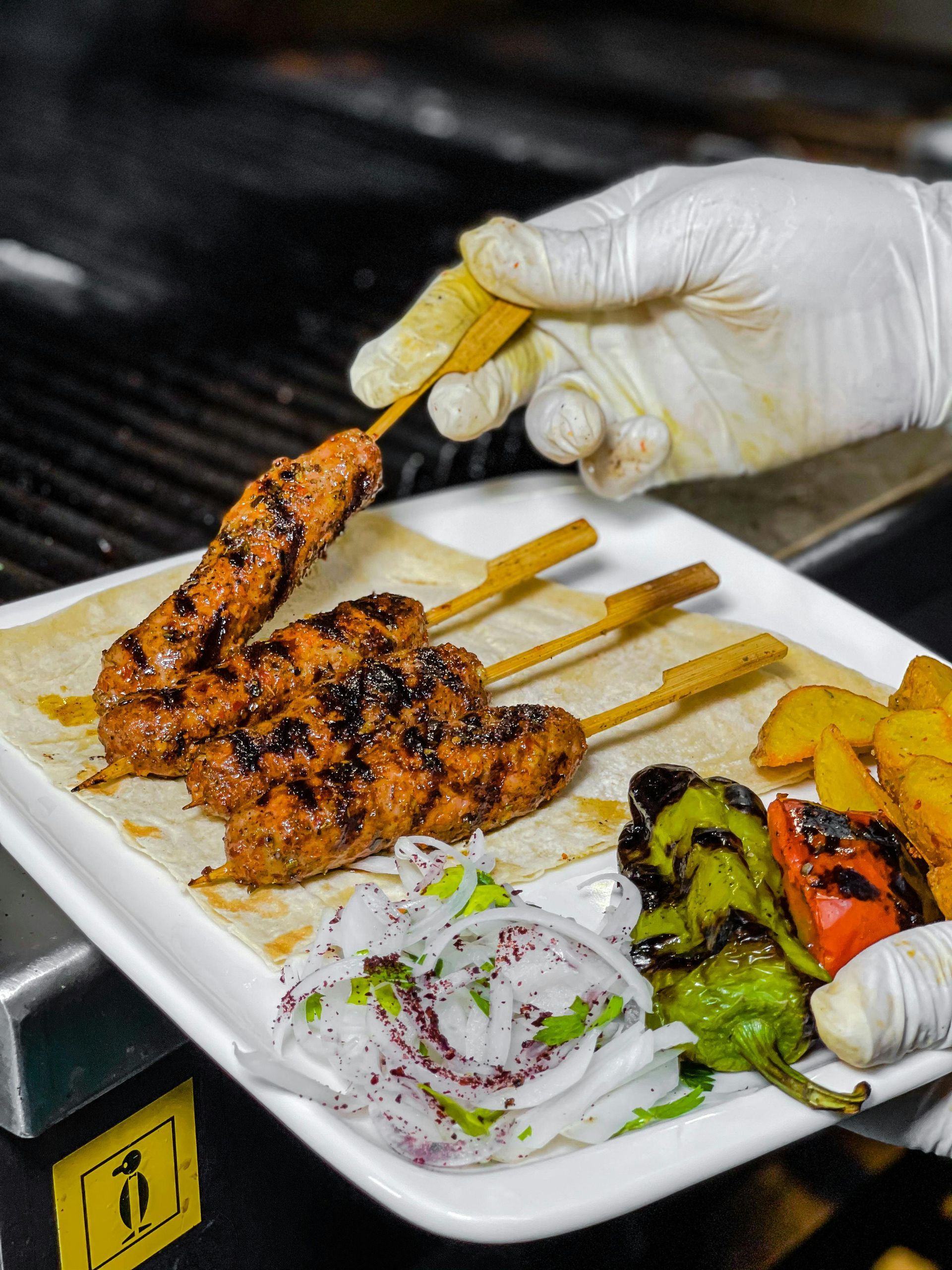 Satay Chicken with Vegetables and Rice Noodles 