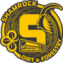 The shamrock dirt and forestry logo is yellow and black