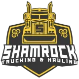 A logo for shamrock trucking and hauling company