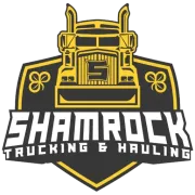 A logo for shamrock trucking and hauling company