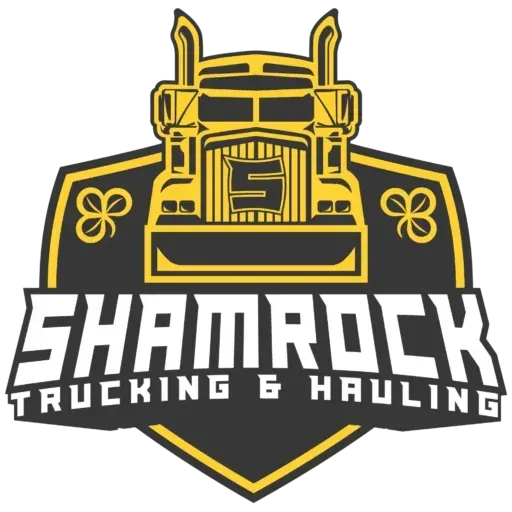 A logo for shamrock trucking and hauling company