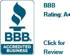 A+ rating from the Better Business Bureau