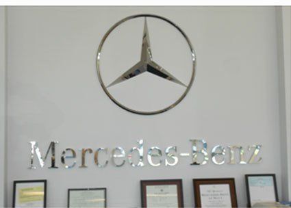 Mercedes logo in the office