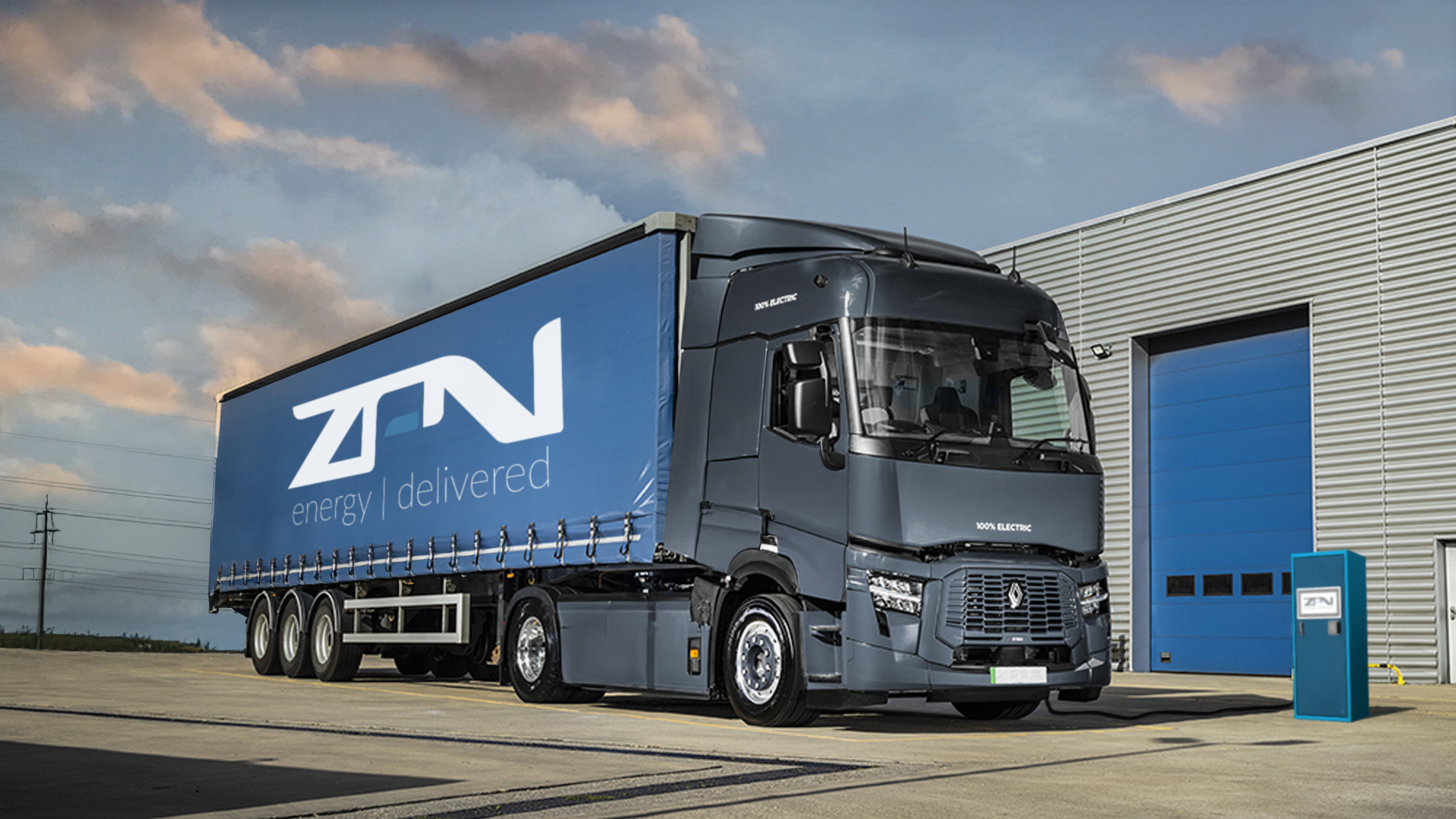 ZPN Energy HUBZ charging an electric HGV truck