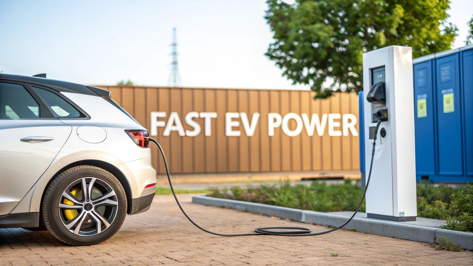 Fast EV Power graphic with ev charging