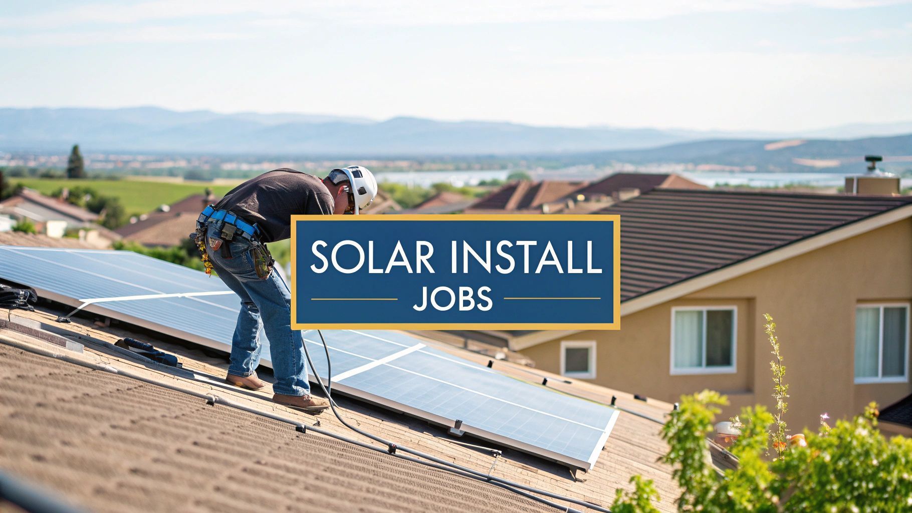 man installing solar panels 