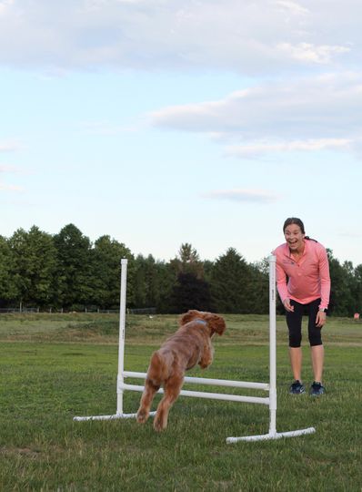 Dr. Fox with a dog