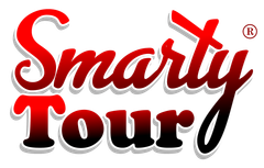 The word smarty is written in red on a white background.