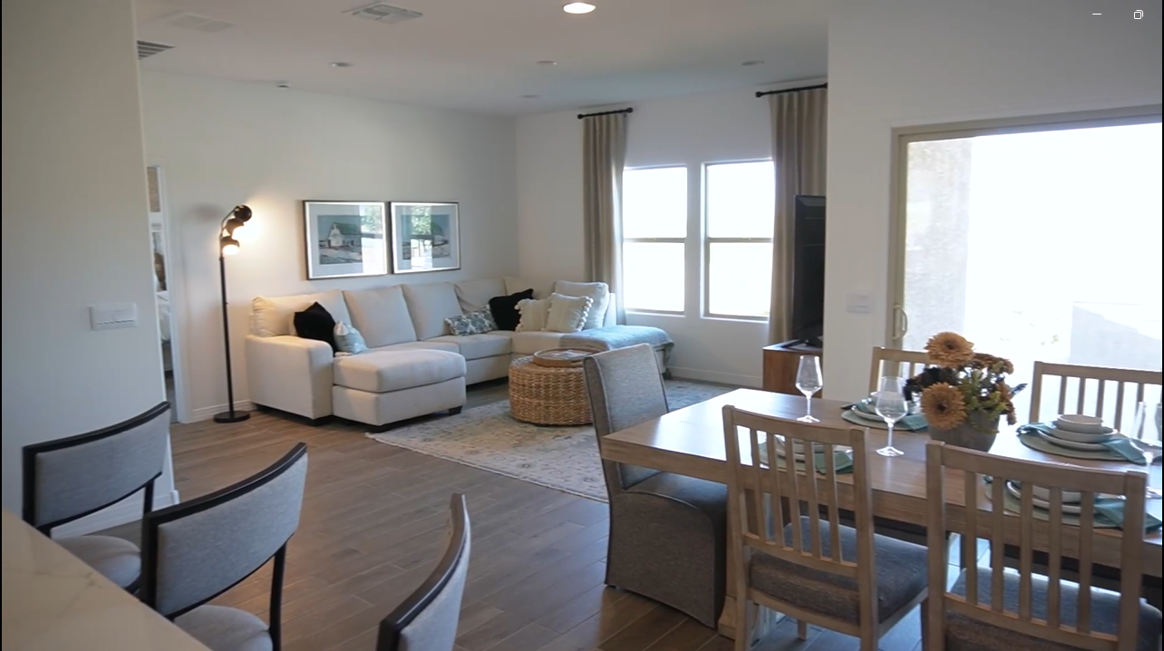 Cali Floor Plan's open kitchen that opens up to the living room and dining 