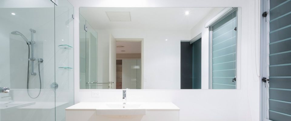 steves affordable shower screens mirror above sink