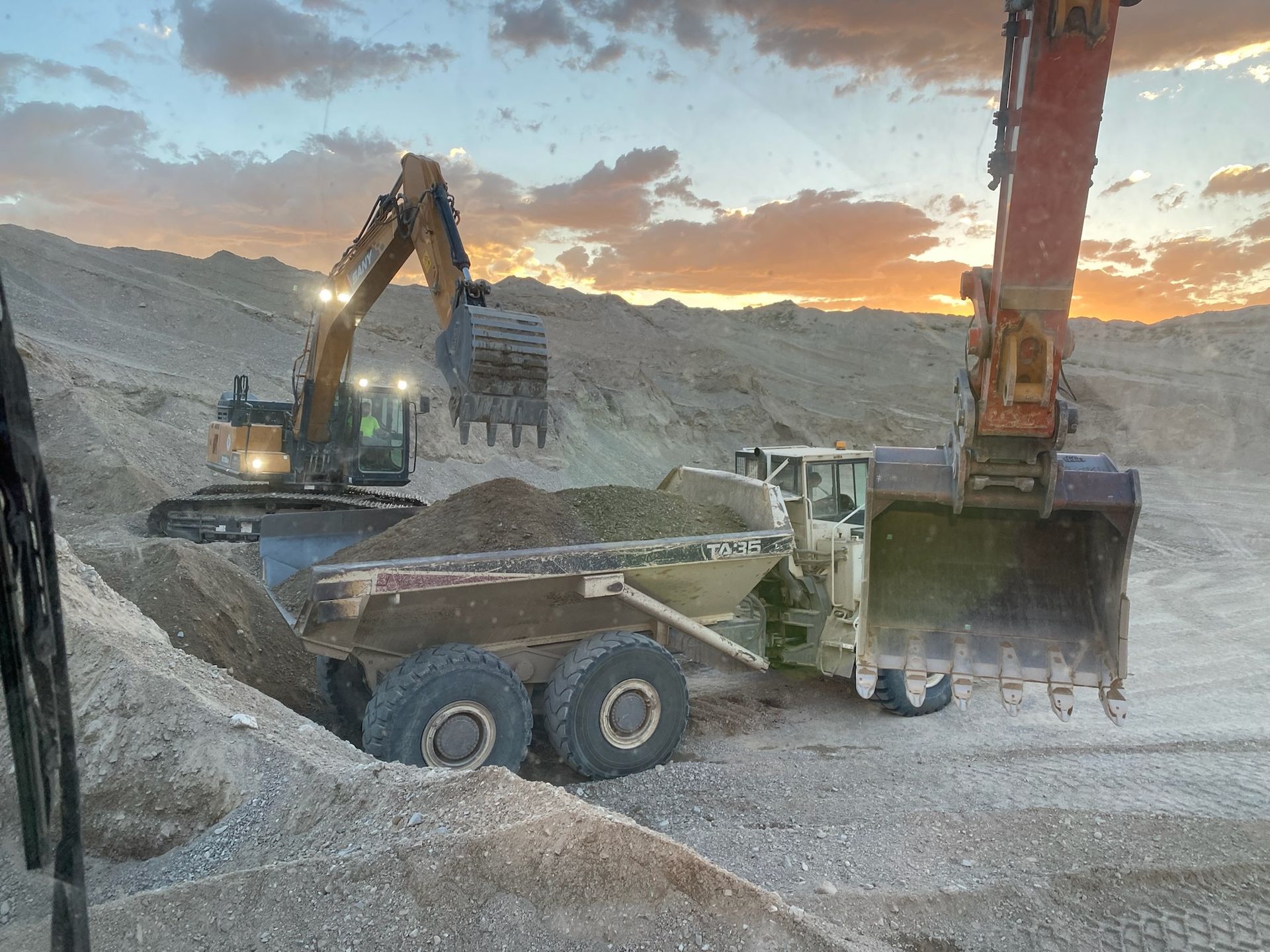 Professional mining contractors working at a project site in Wyoming.