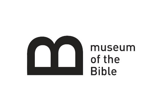 A black and white logo for the museum of the bible
