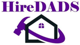 HireDADS logo with purple text and a house icon with a hammer circling it in purple.