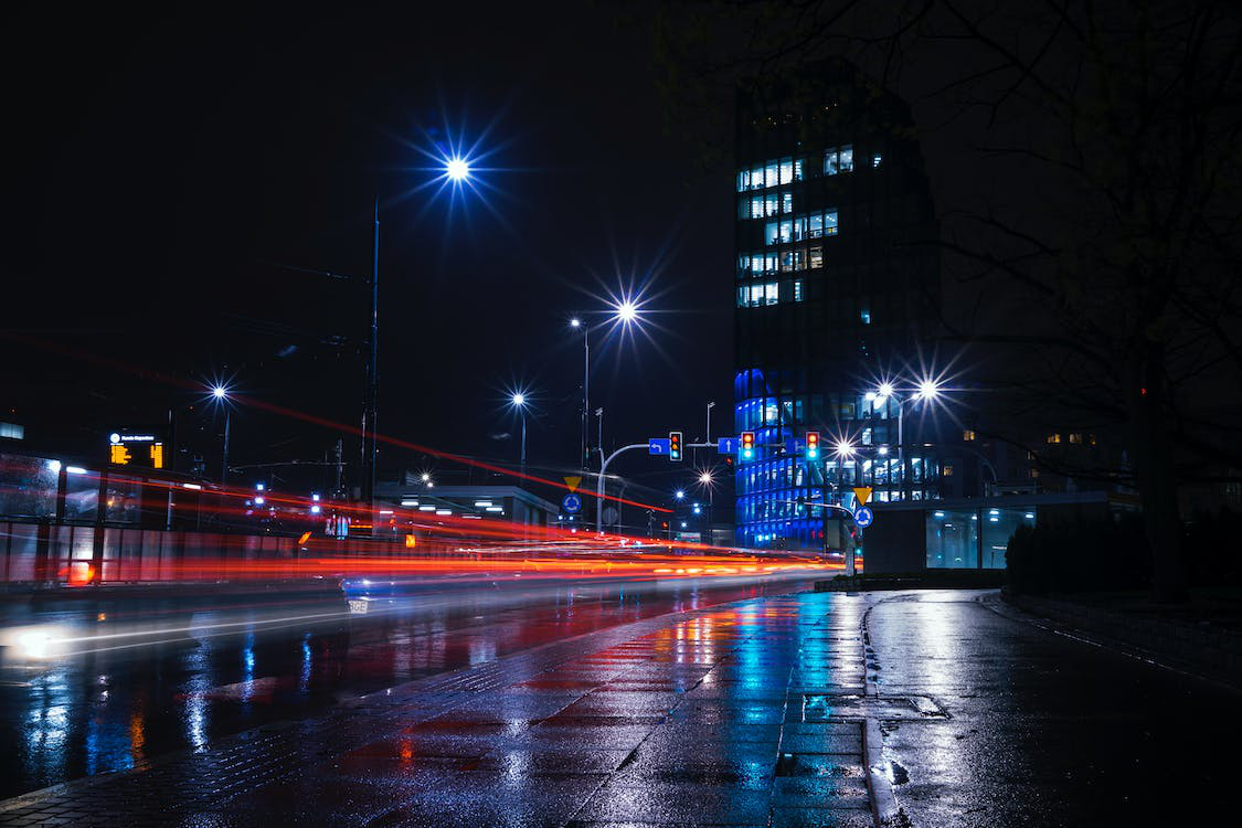 building at night