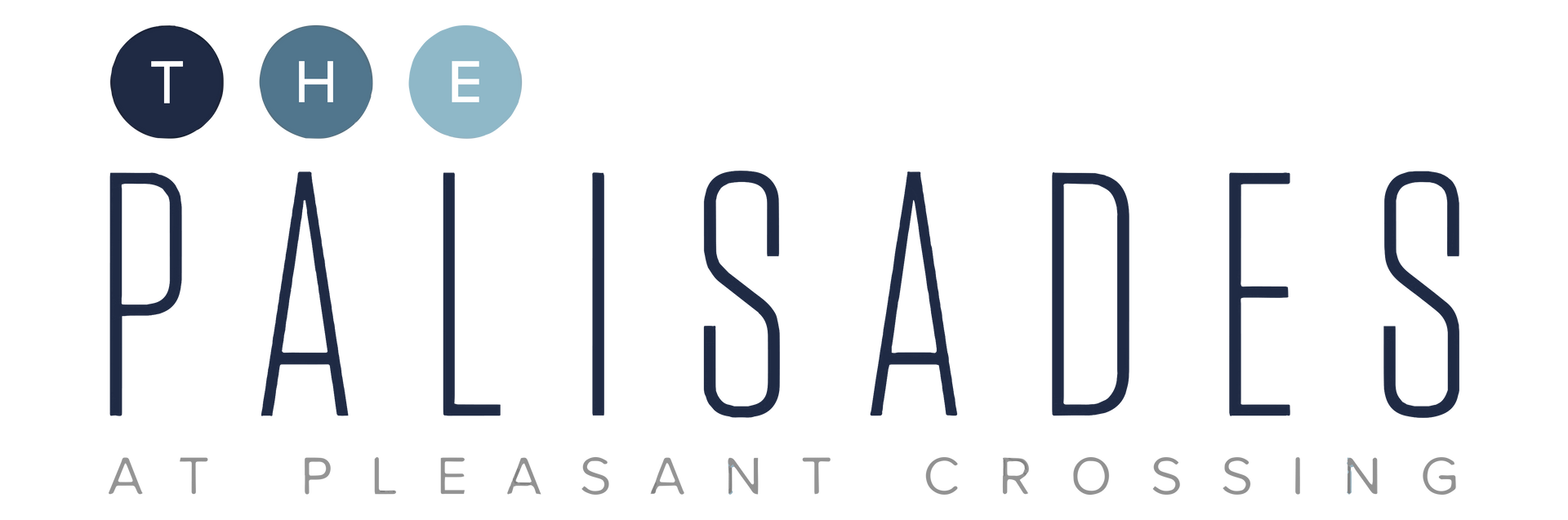 Logo: "THE PALISADES at Pleasant Crossing" with a circle graphic above the word "PALISADES."