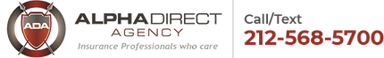 A logo for alpha direct agency insurance professionals who care