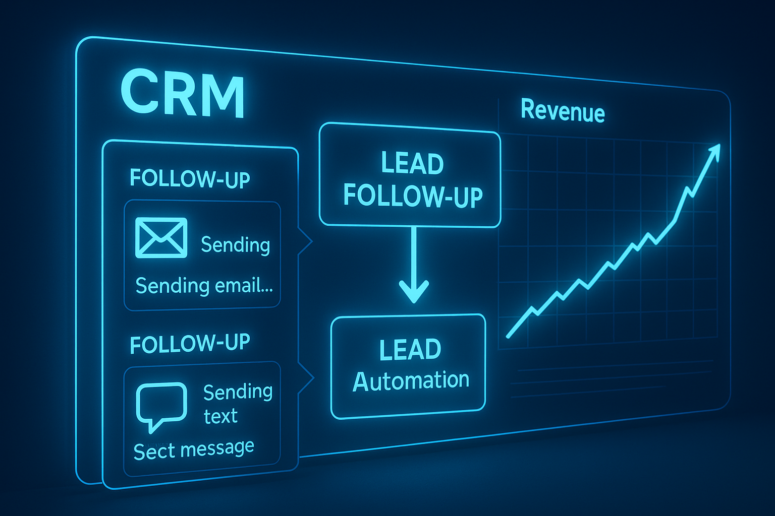 A diagram showing the process of lead follow up and lead automation.
