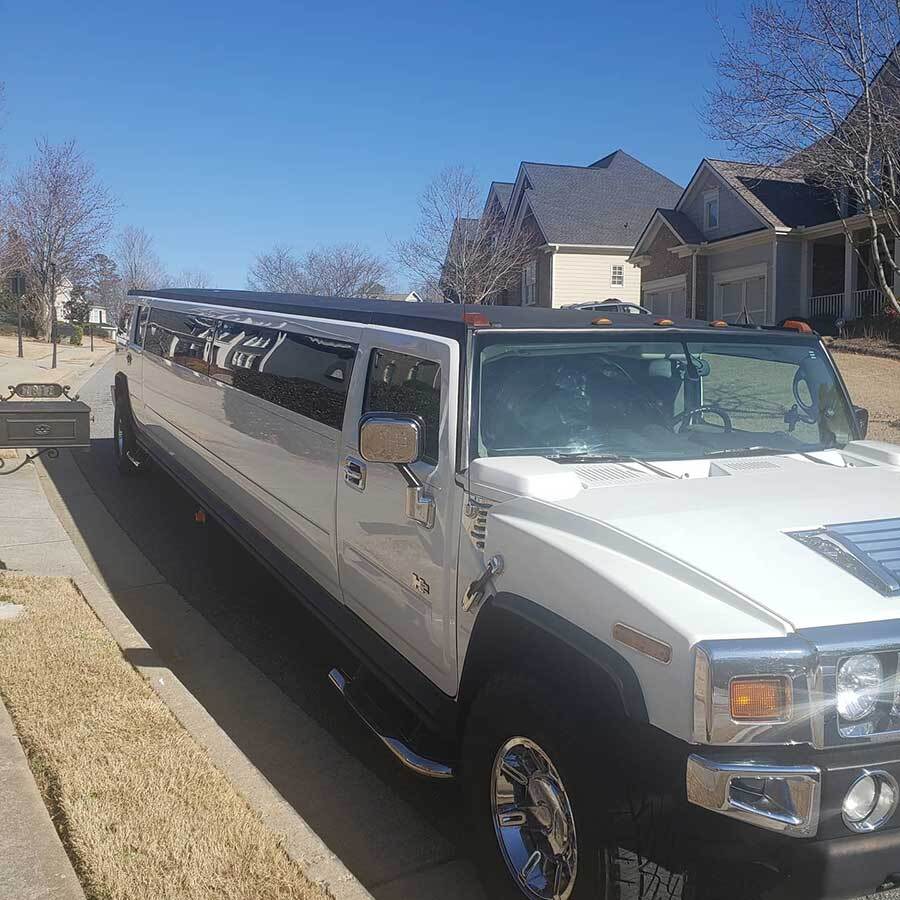 white humer limo