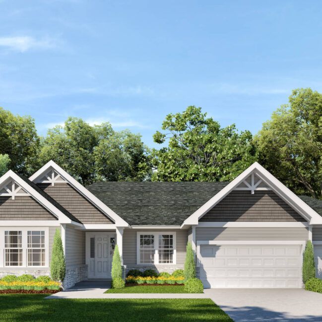 An artist 's impression of a house with a black roof