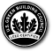 A black and white image of a building council seal.
