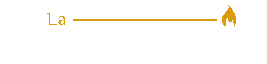« La » est relié à une flamme par une ligne jaune.