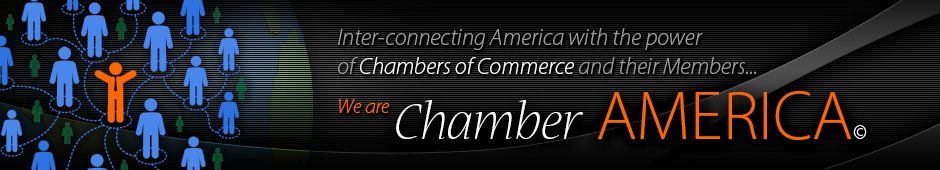 A poster for chamber america with a cross in the middle