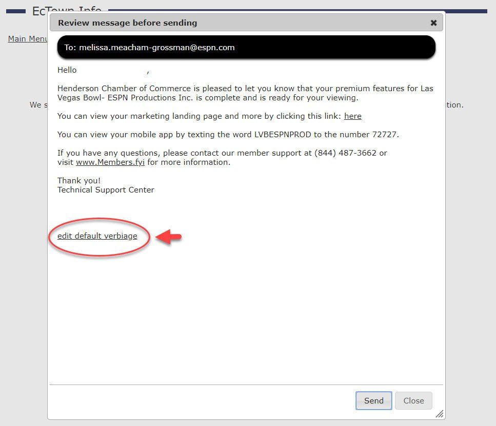 A computer screen shows a message from the technical support center