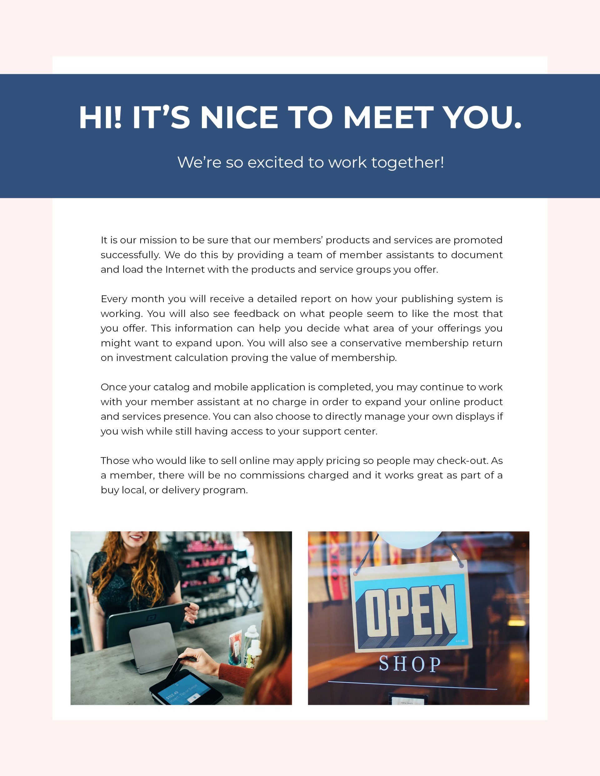 A woman is standing at a counter in a store.