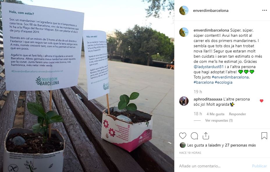 Els dos primers a sortir del balcó de casa per anar a casa d'algú que els cuidi amb amor. #EnverdimBarcelona 12.08.2019. Zona Estació del Nord.