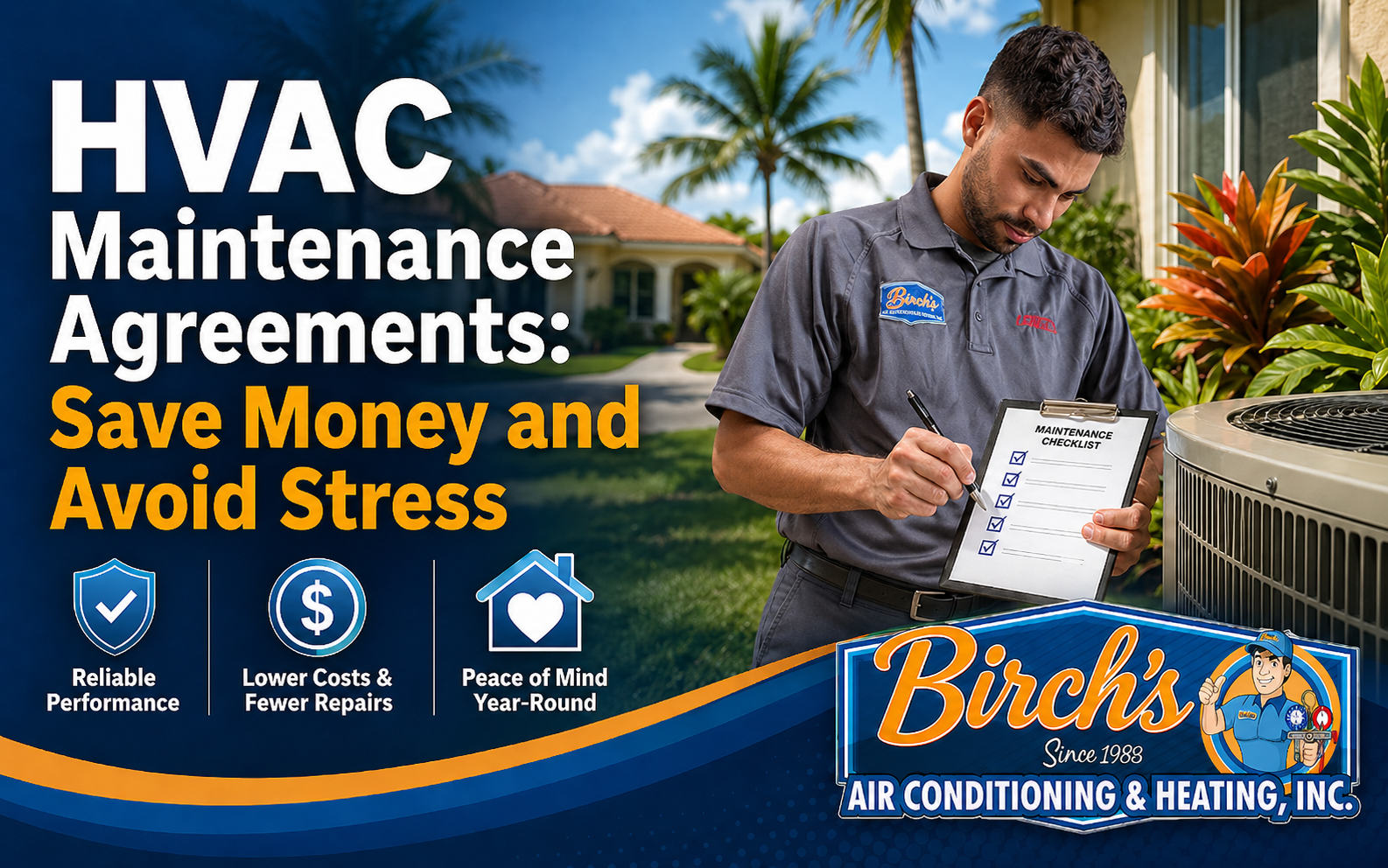 HVAC maintenance agreement checklist and professional service