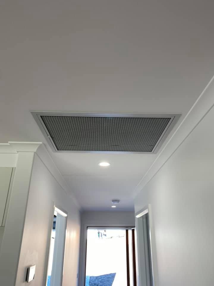 Hallway Ceiling With Large, Rectangular Air Vent — Airset Air Conditioning in Woolgoolga, NSW