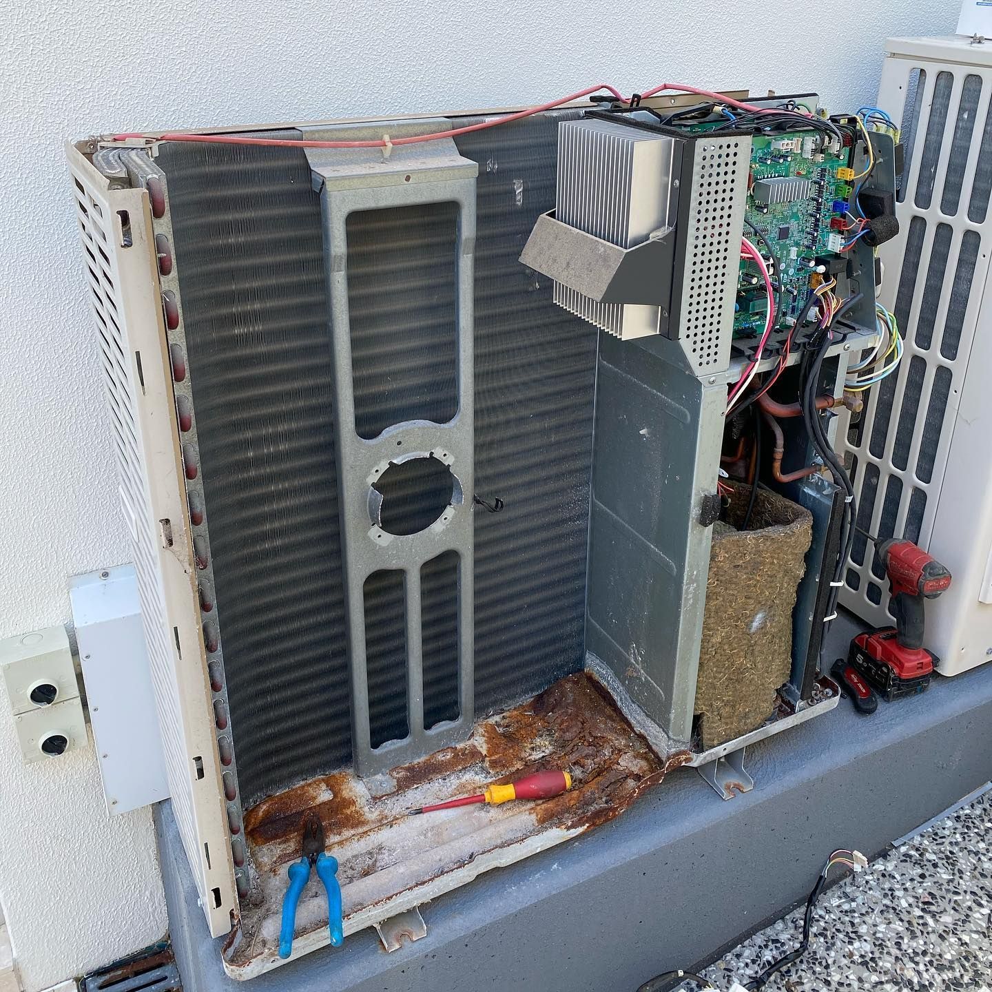 Split Air Conditioner, Disassembled for Repair — Airset Air Conditioning in Nambucca, NSW