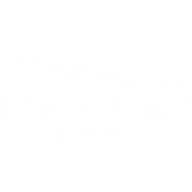 A white outline logo of a mountain range above the text 
