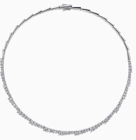  18K White Gold Diamond Statement Necklace