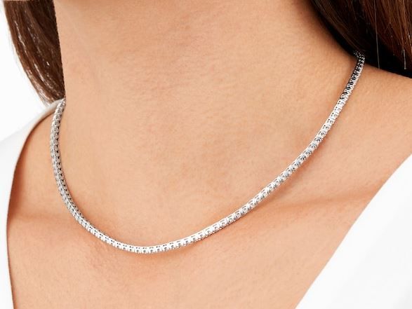  18ct White Gold 4.48ct Diamond Full Line Necklace 