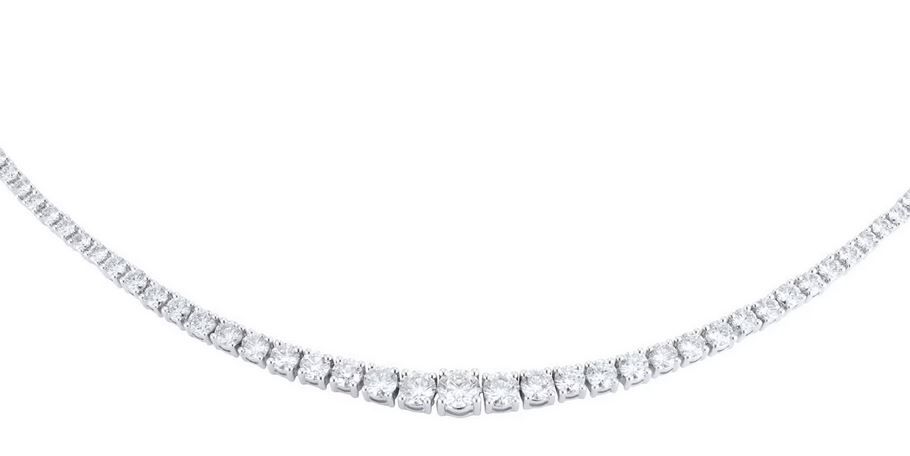  18ct White Gold 5.55cttw Diamond Line Necklace 