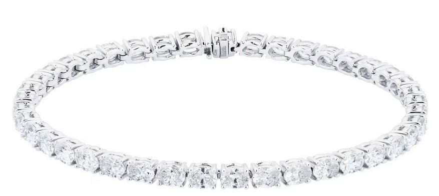  18ct White Gold 6cttw Oval Cut Diamond Full Line Bracelet