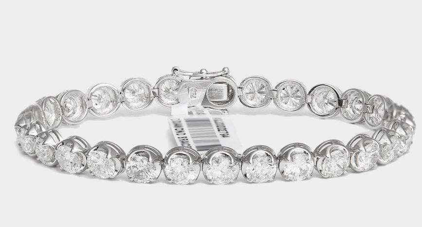 18k White Gold Diamonds 14.66 cts Elegant Tennis Bracelet